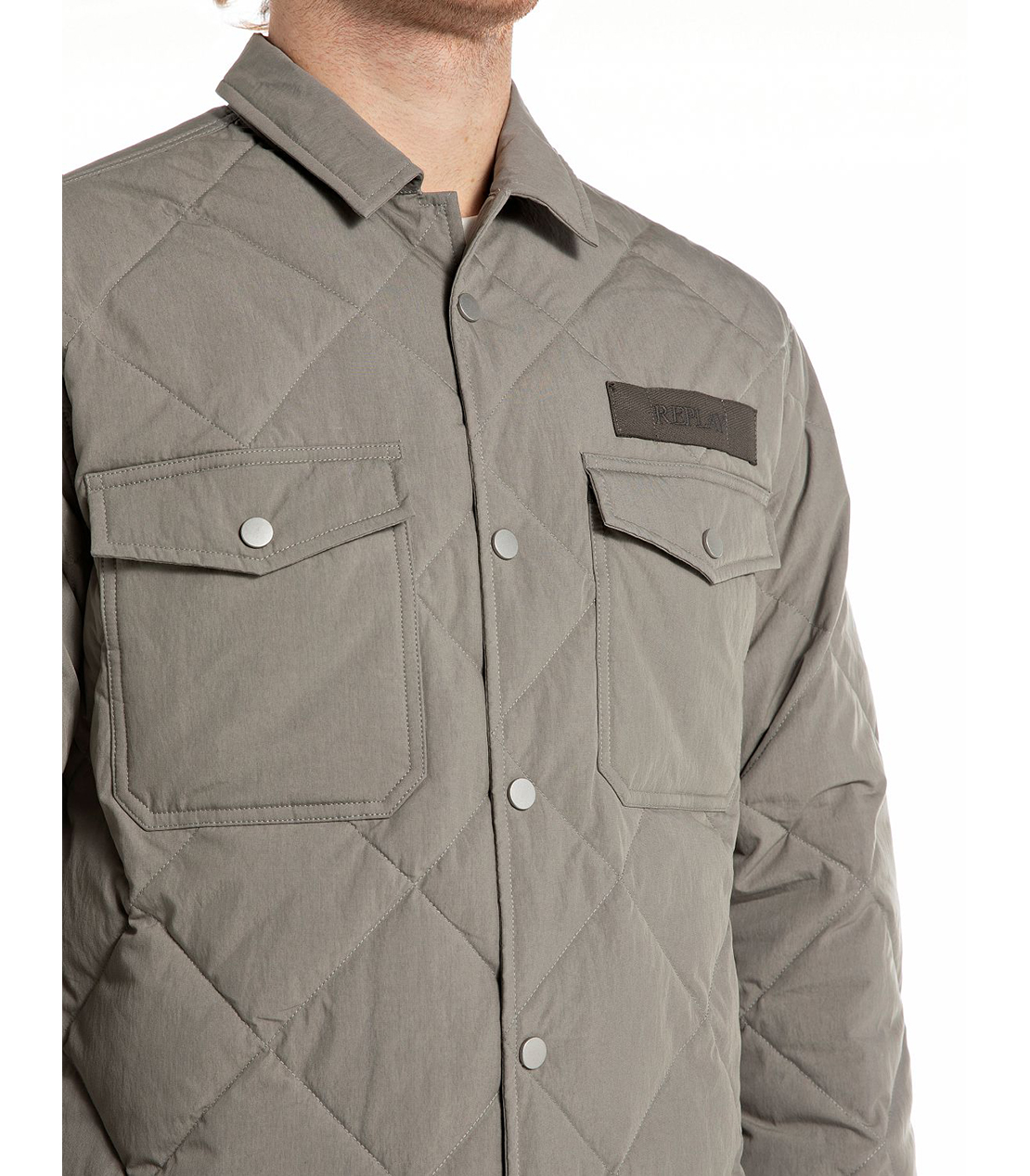 クリンクル（シワ加工）キルティングジャケット 詳細画像 シルバー 3